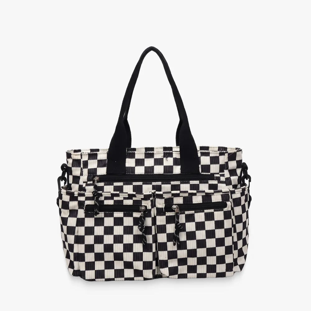 Sac bandoulière Yuno - Velours côtelé à carreaux