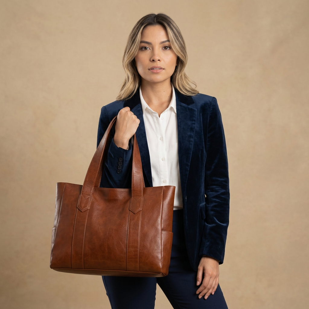 Sac cabas Lifu en simili cuir grand format
