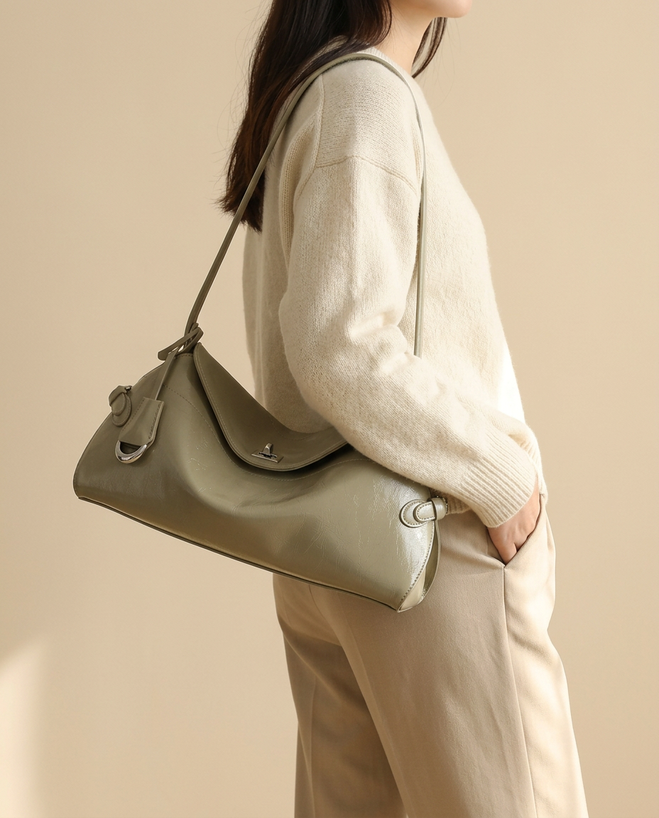 Sac porte epaule ronu fermoir tournant