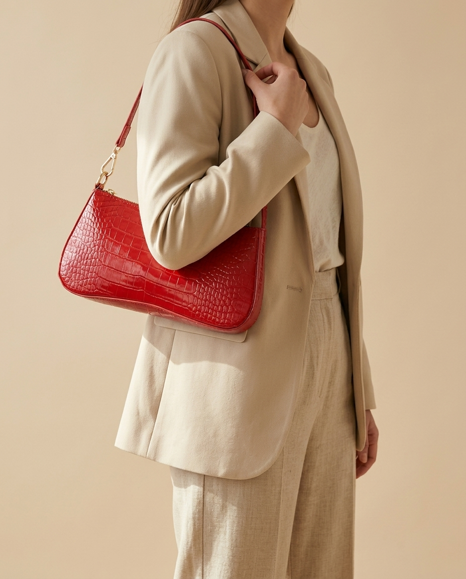 Sac porté épaule Tayo effet croco