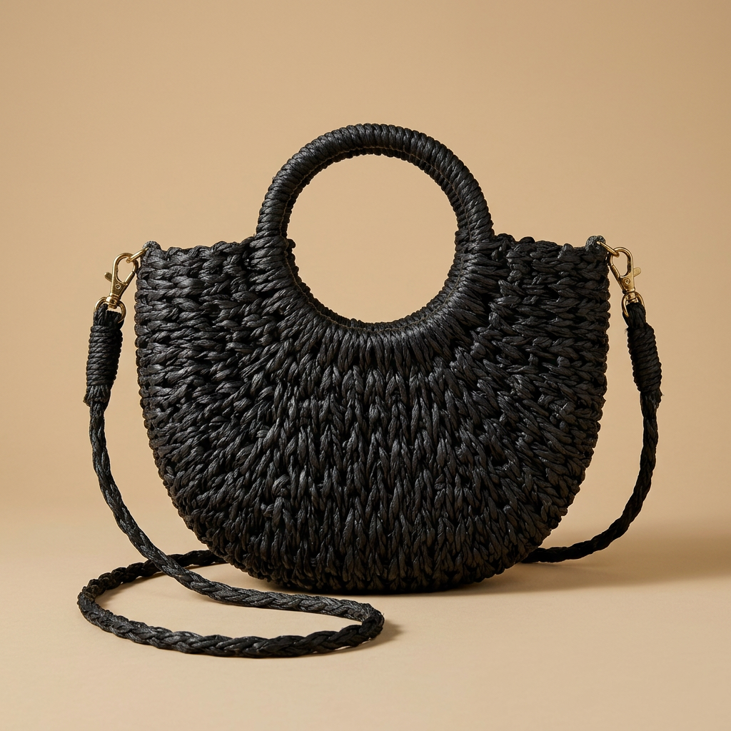 Sac bandoulière Roso tressé en paille