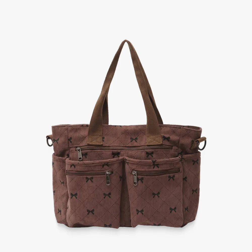 Sac bandoulière Yuno - Velours côtelé et rubans
