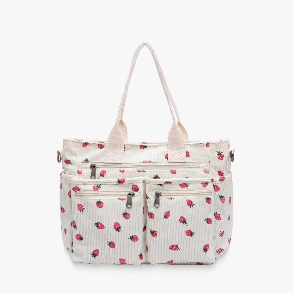 Sac bandoulière Yuno - Velours côtelé fraise