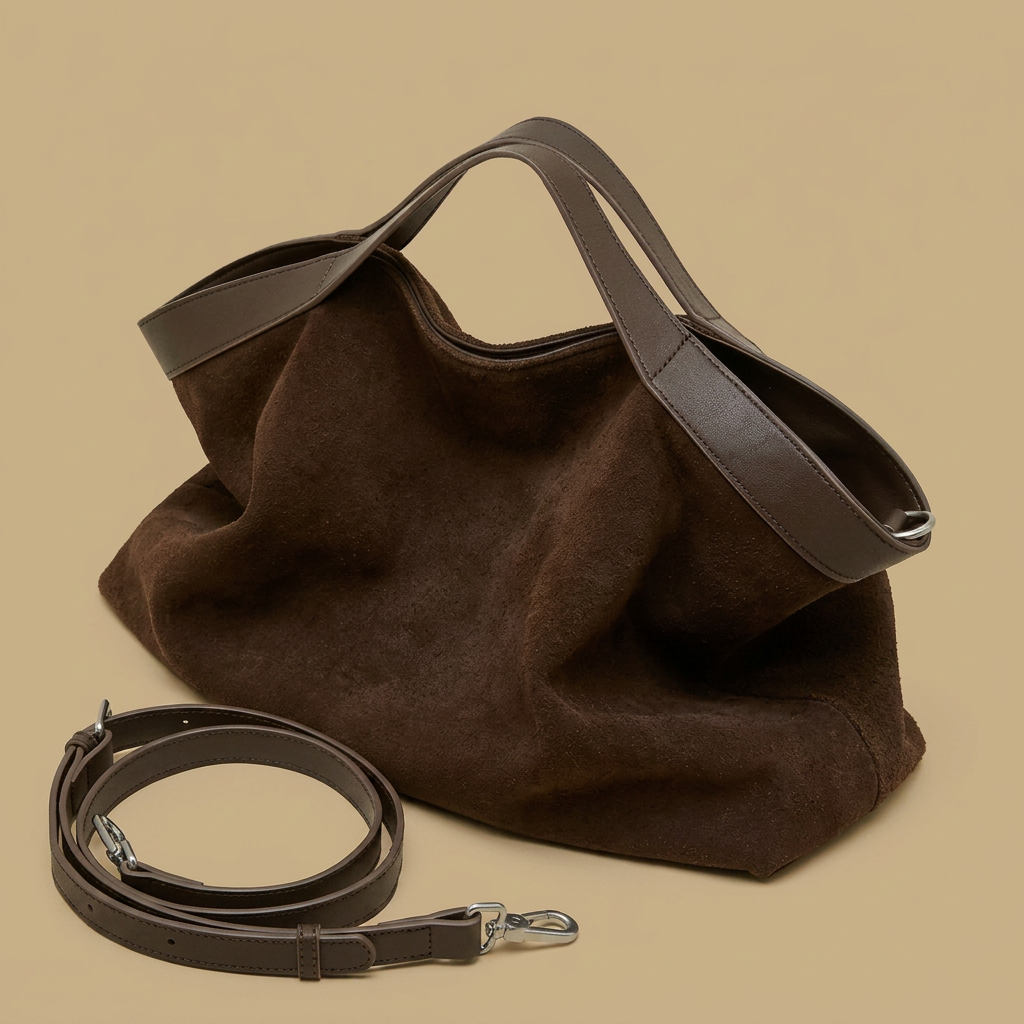 Sac cabas Kamu en daim grand format