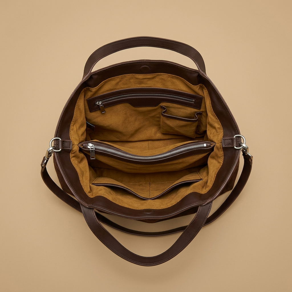 Sac cabas Kamu en daim grand format