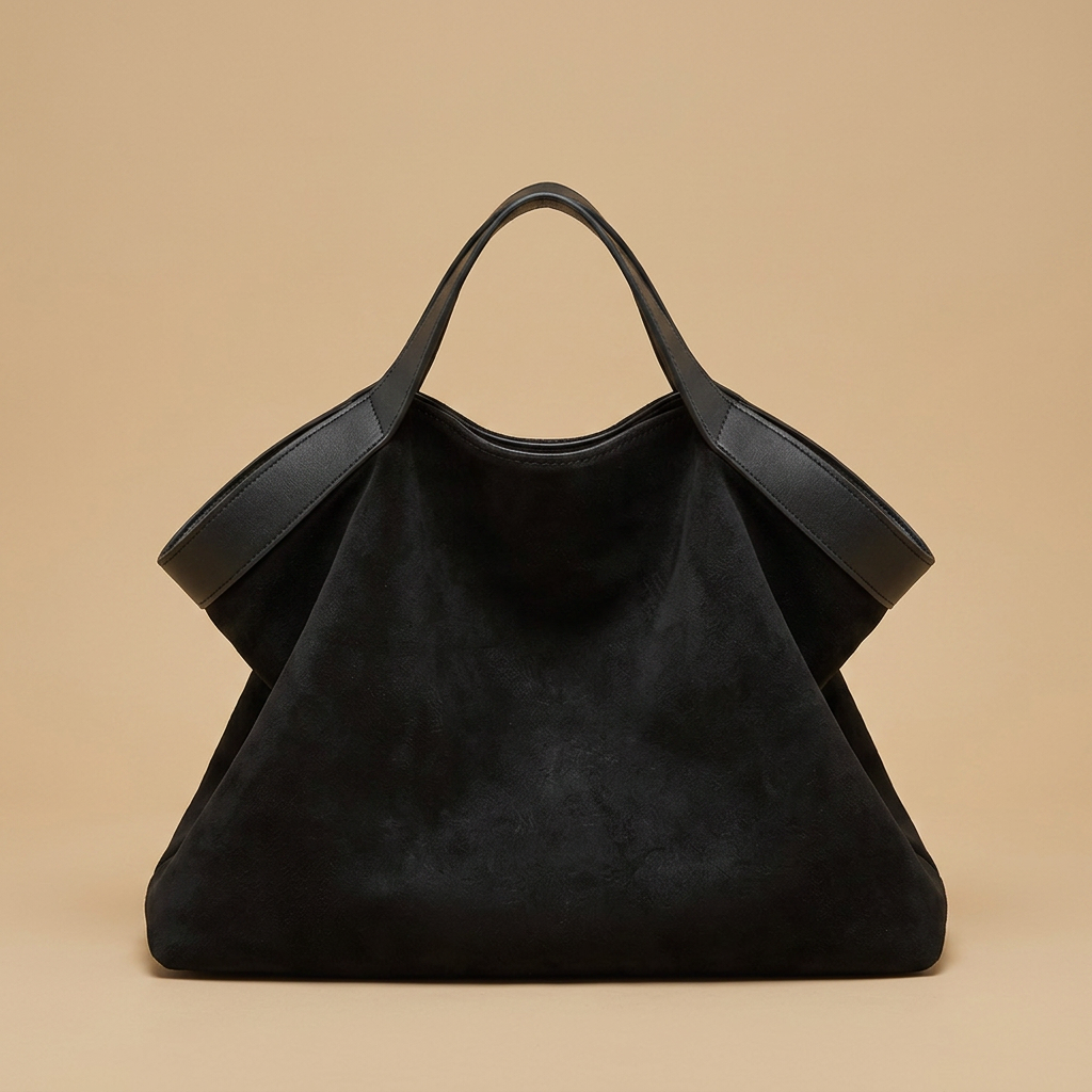Sac cabas Kamu en daim grand format