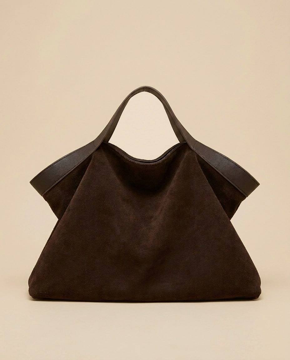 Sac cabas kamu en daim grand format