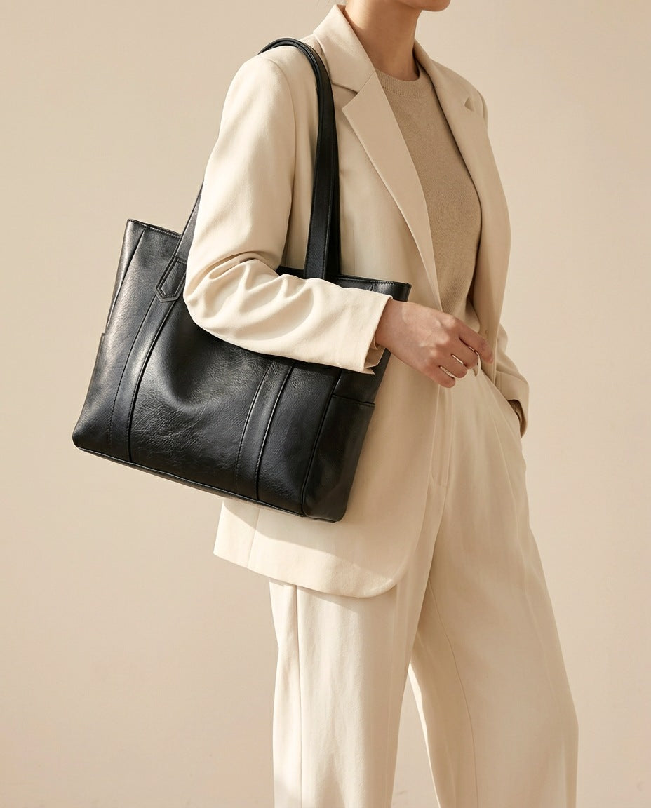 Sac cabas lifu en cuir grand format