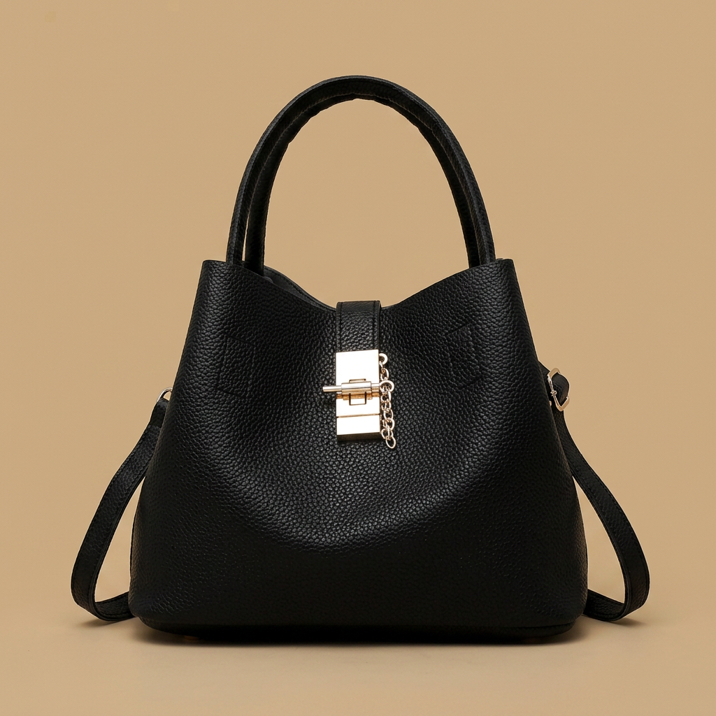 Sac cabas Pome en cuir finitions dorées