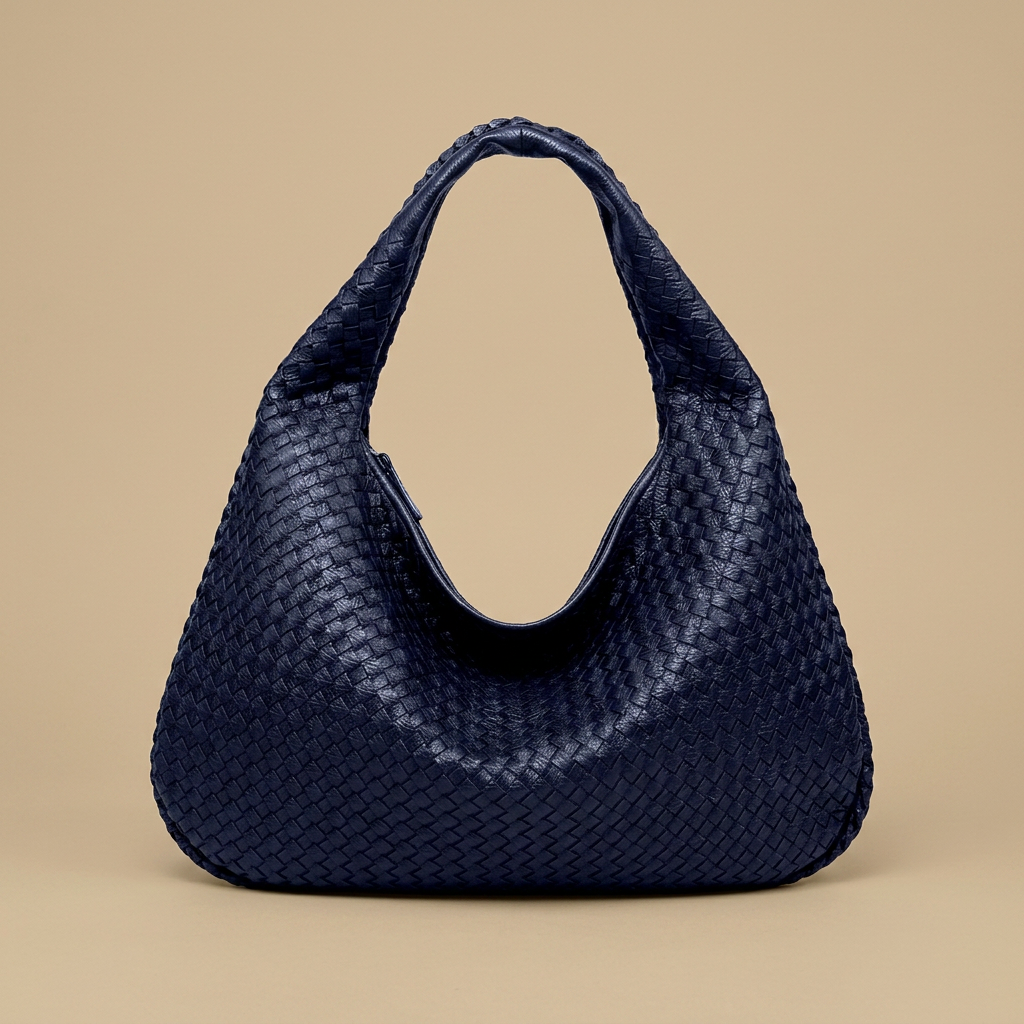 Sac hobo Luko tressé en simili cuir grand format