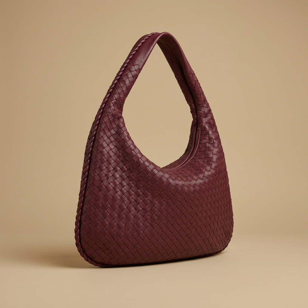 Sac hobo Luko tressé en simili cuir grand format