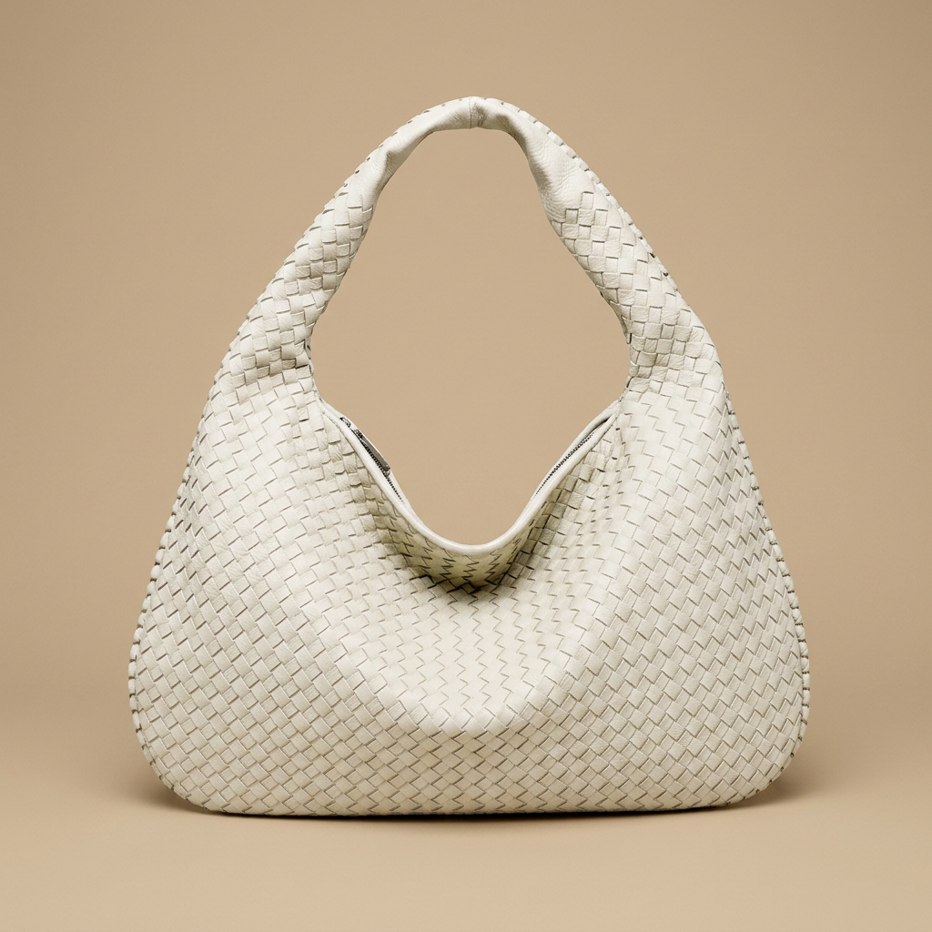 Sac hobo Luko tressé en simili cuir grand format