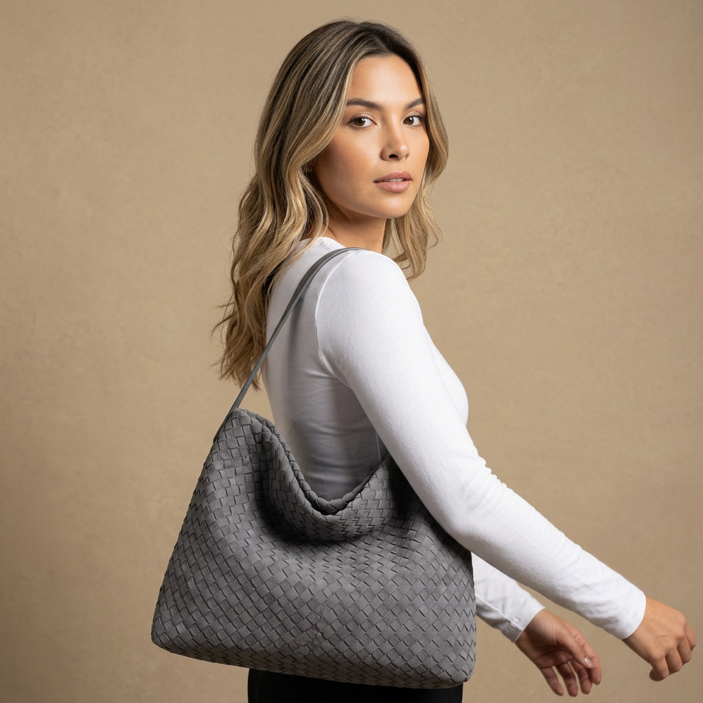 Sac hobo Muro en daim tressé