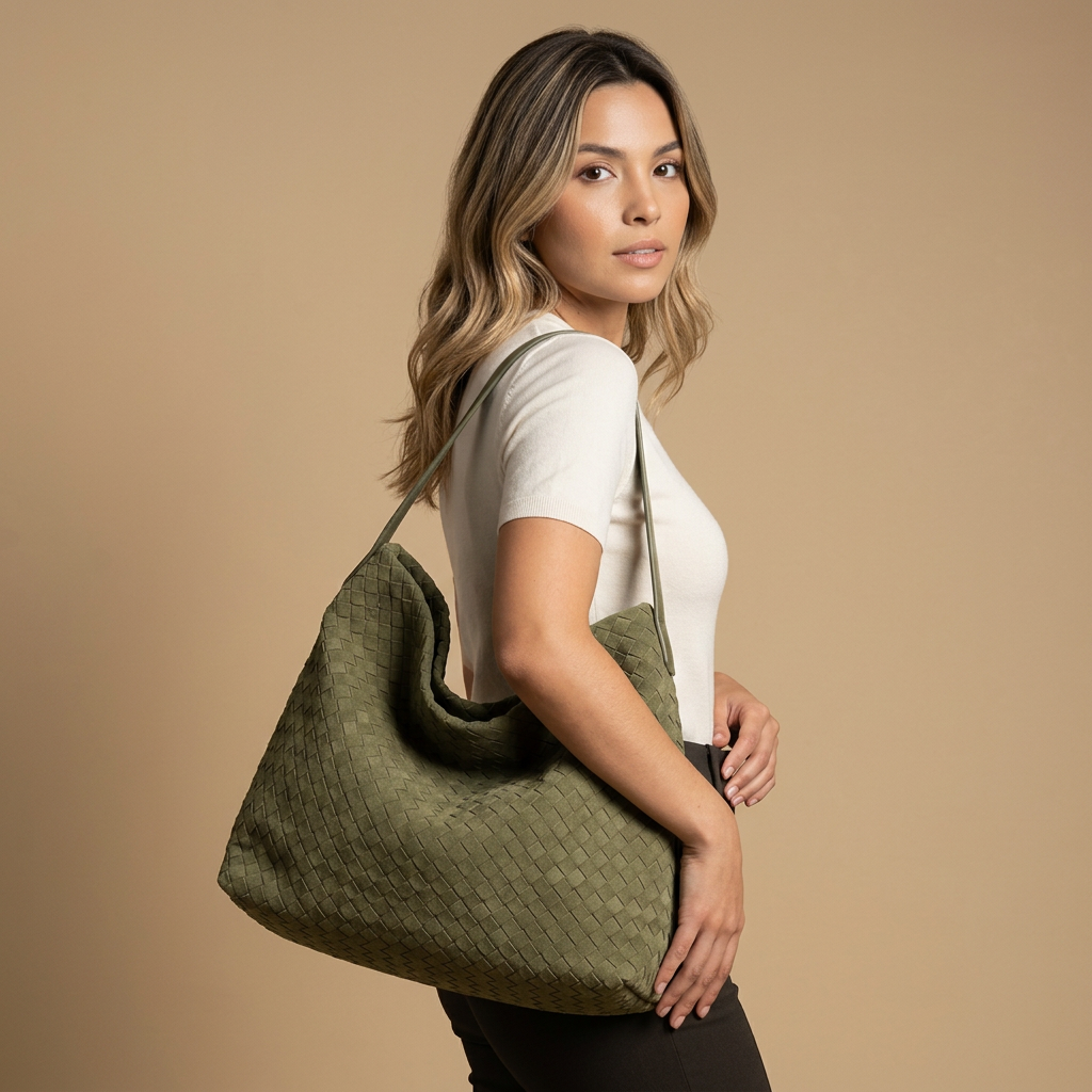 Sac hobo Muro en daim tressé
