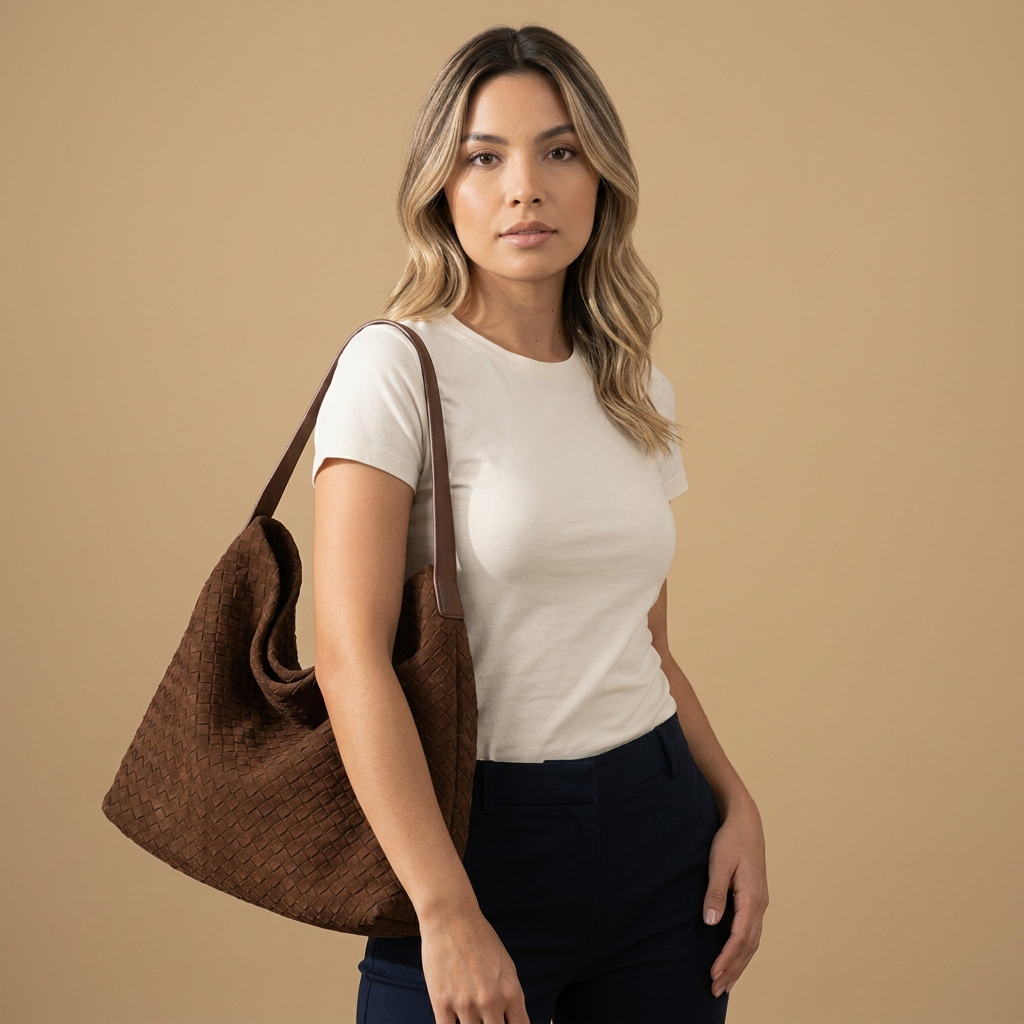Sac hobo Muro en daim tressé