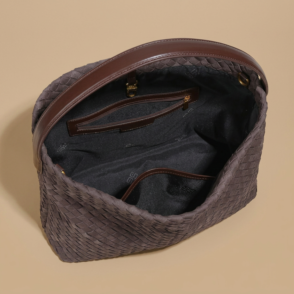 Sac hobo Muro en daim tressé