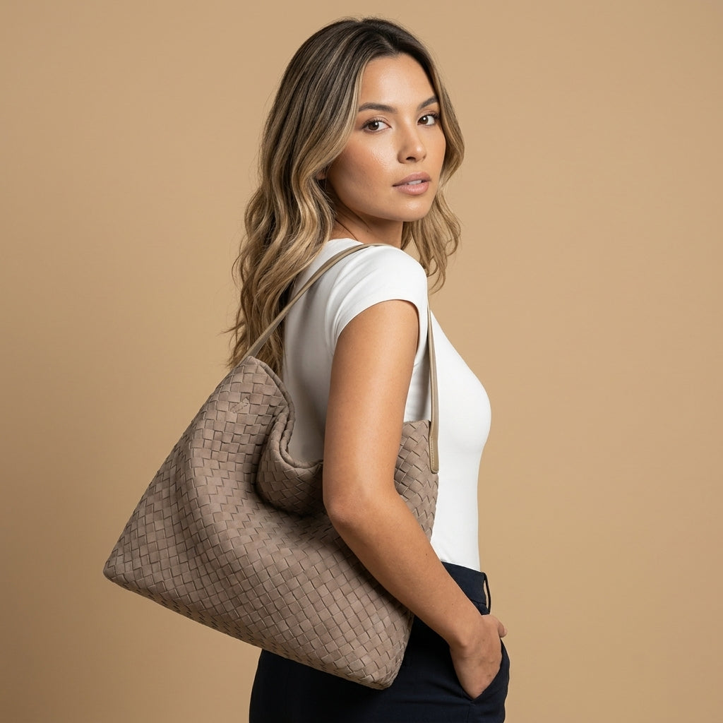 Sac hobo Muro en daim tressé