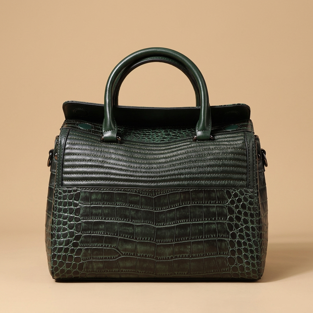 Sac porté épaule Liro effet croco en cuir