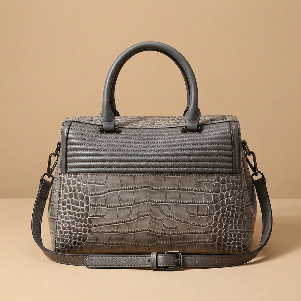 Sac porté épaule Liro effet croco en cuir