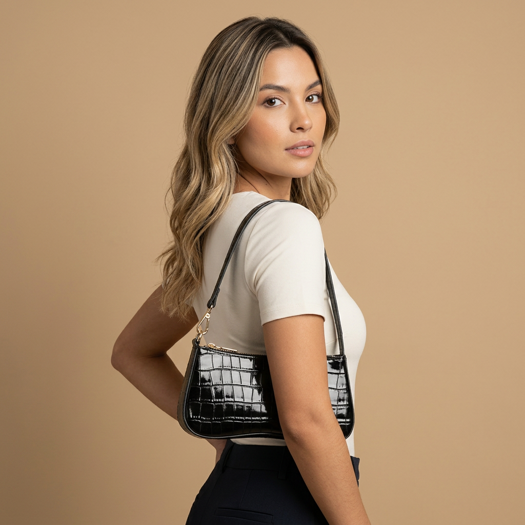 Sac porté épaule Tayo effet croco