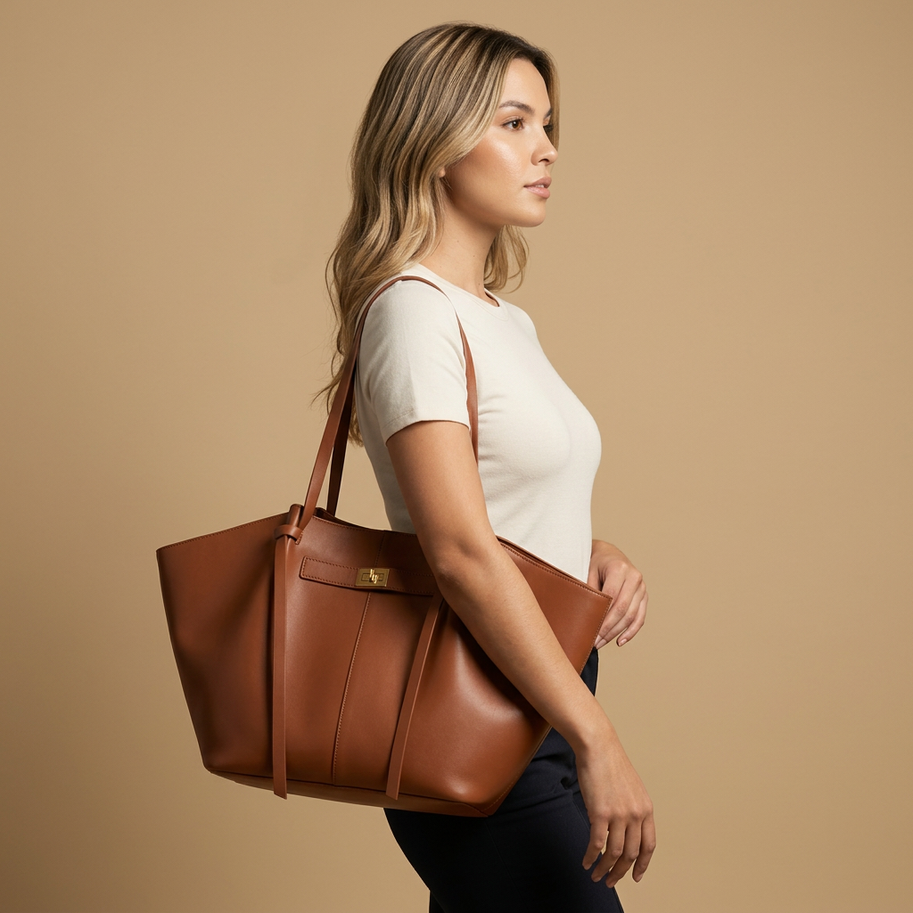 Sac cabas Yora en simili cuir grand format