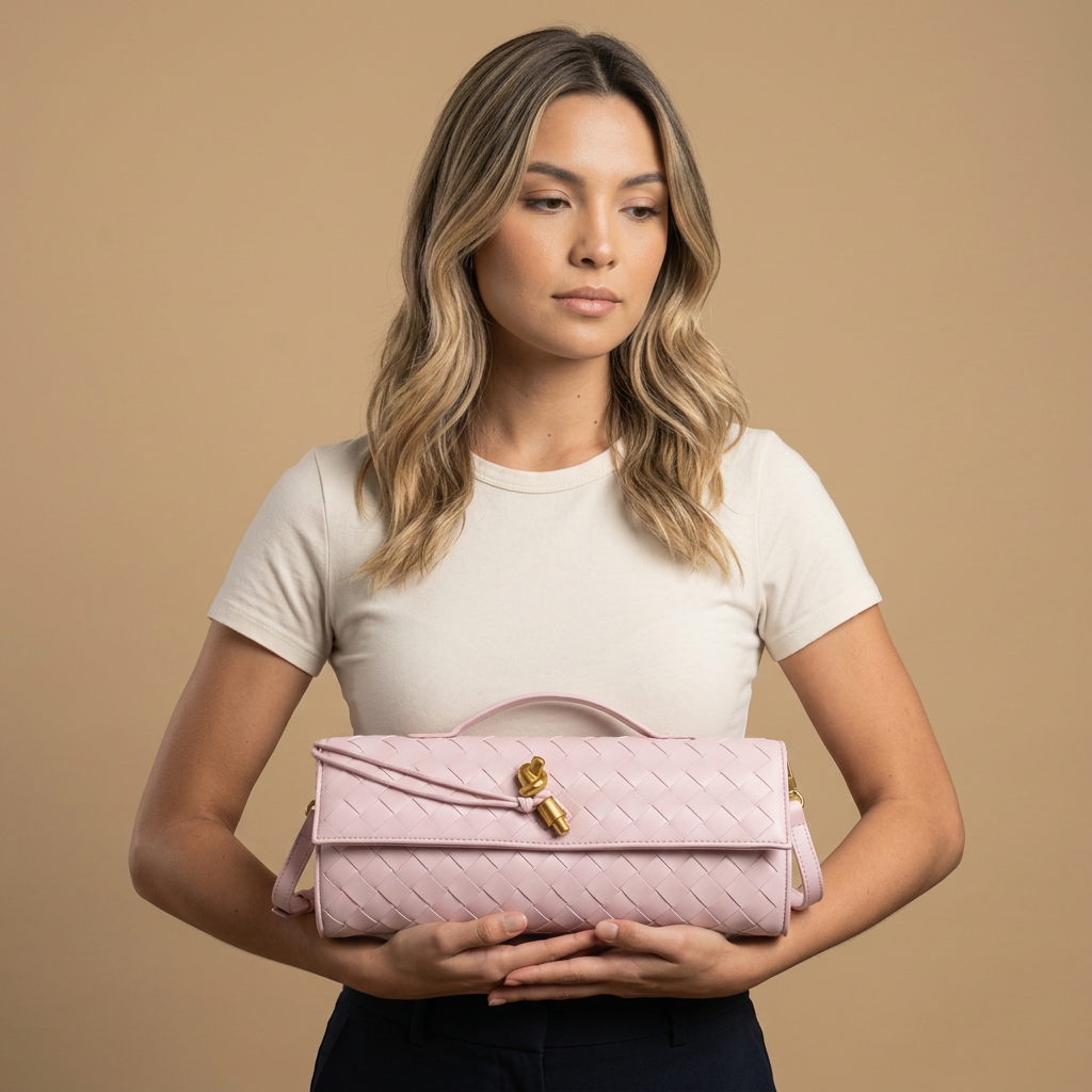 Pochette Rayo tressée en simili cuir