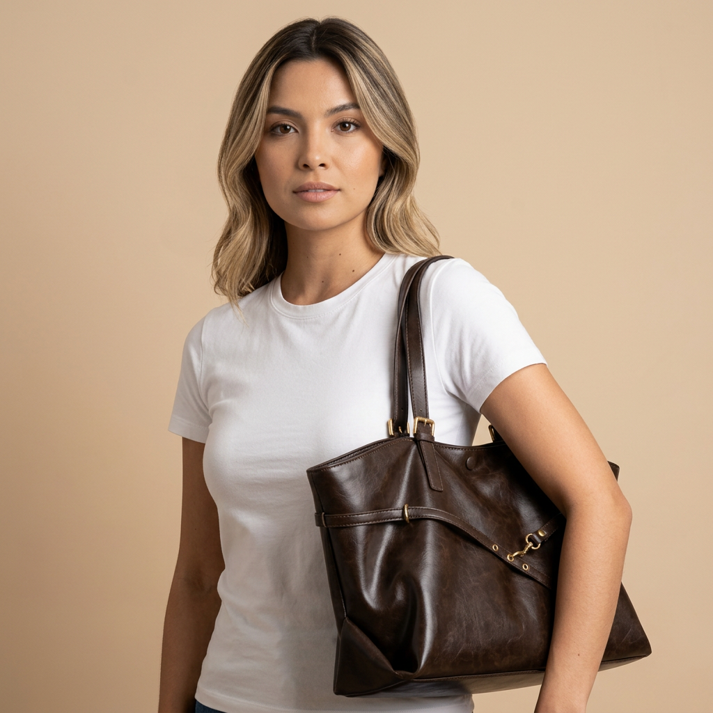Sac cabas Soyu en cuir grand format