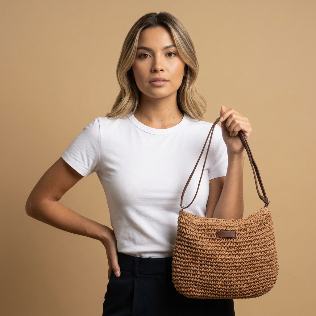 Sac bandoulière Memu tressé en paille