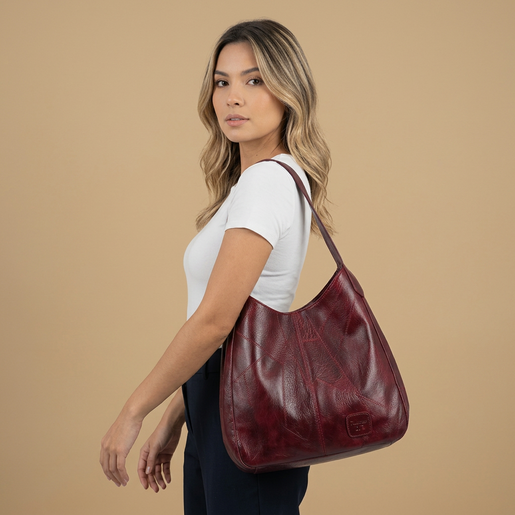 Sac hobo Komi en cuir grand format