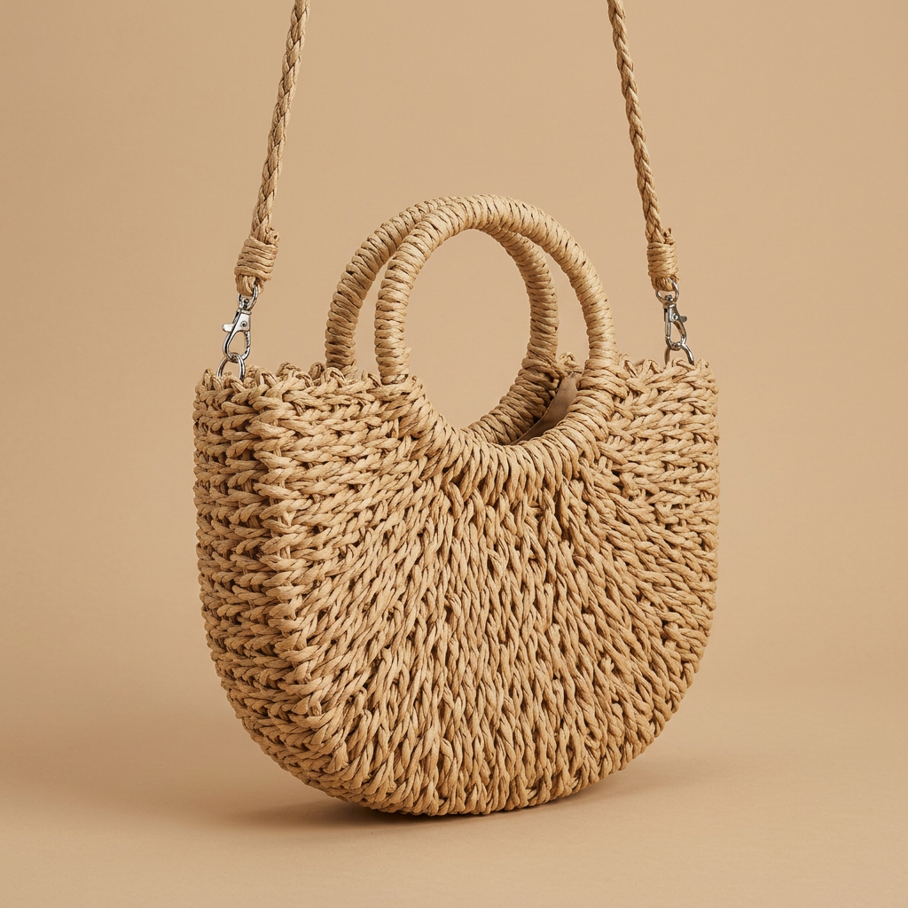Sac bandoulière Roso tressé en paille