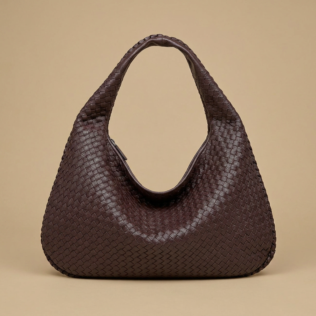 Sac hobo Luko tressé en simili cuir grand format