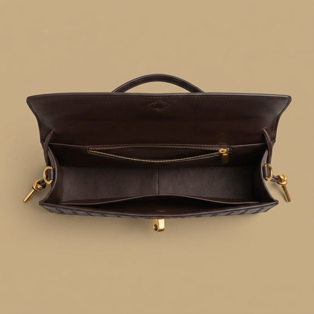 Pochette Rayo tressée en simili cuir