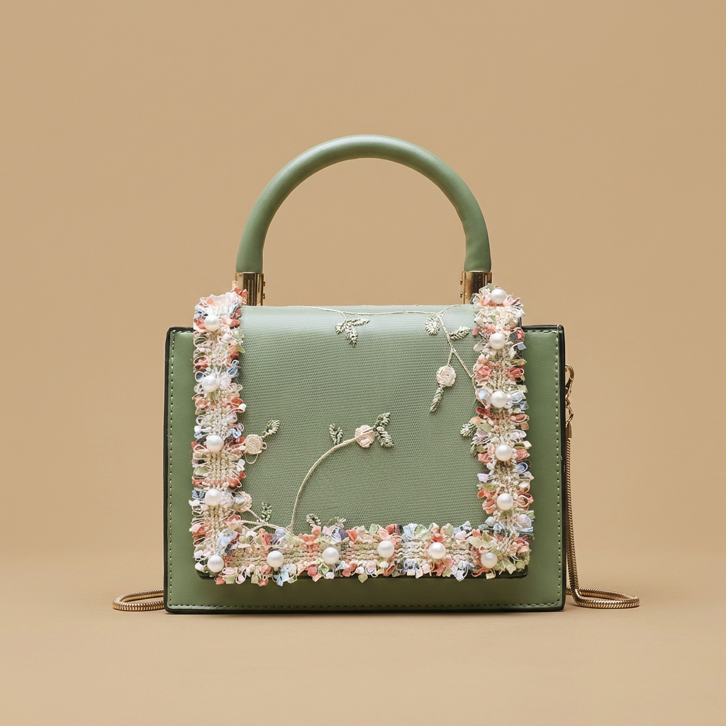 Sac bandoulière Nifu en dentelle florale