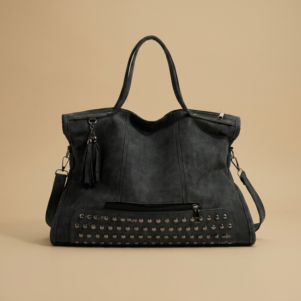 Sac cabas Nalu effet daim clouté grand format