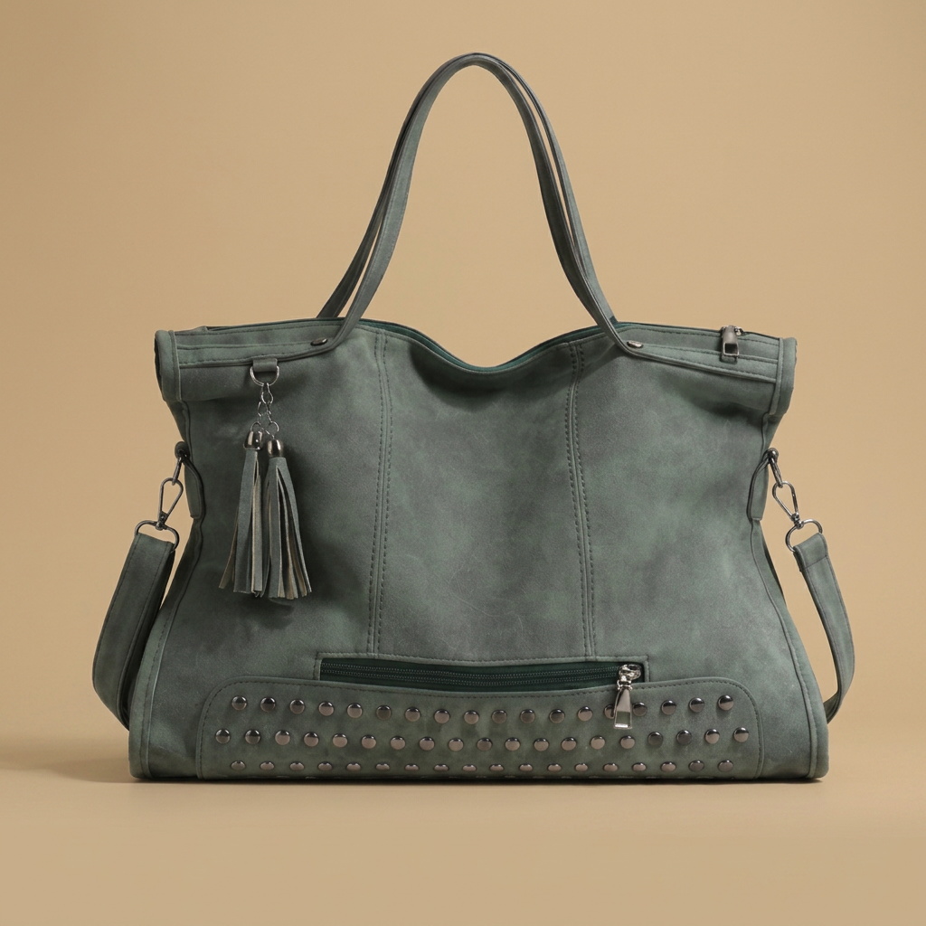 Sac cabas Nalu effet daim clouté grand format
