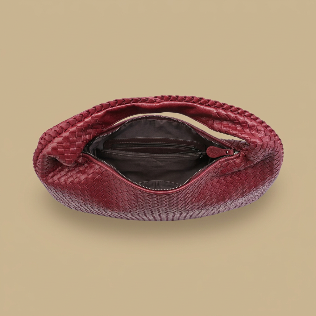 Sac hobo Luko tressé en simili cuir grand format