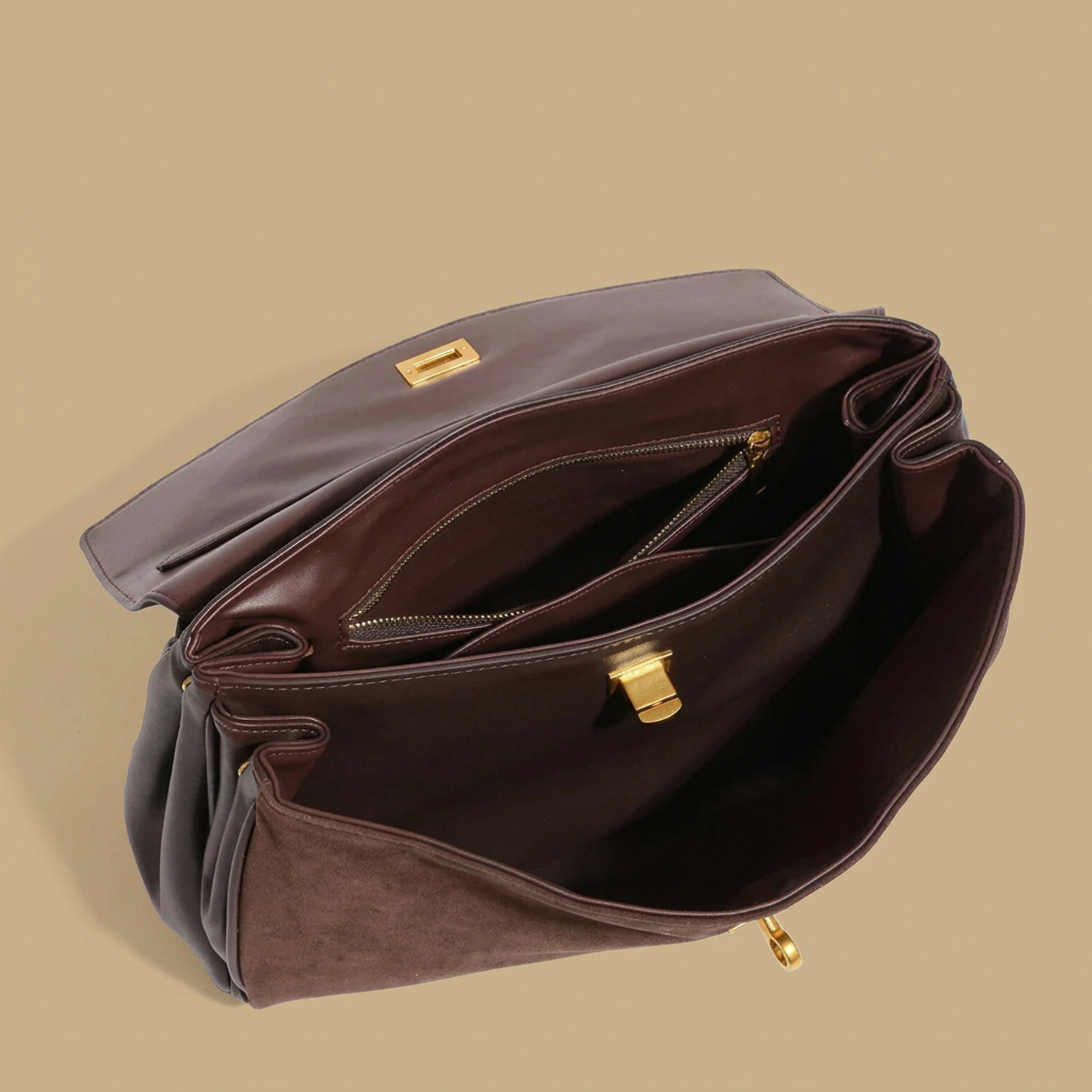 Sac porté épaule Karo en daim