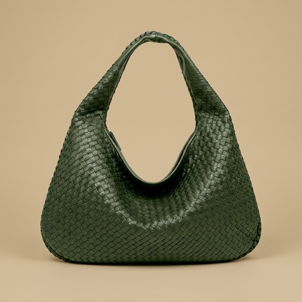 Sac hobo Luko tressé en simili cuir grand format