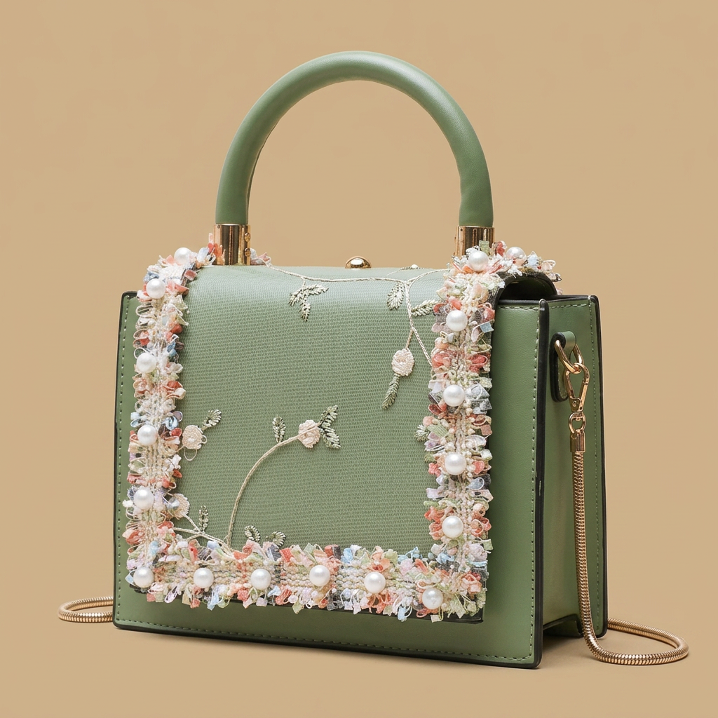 Sac bandoulière Nifu en dentelle florale