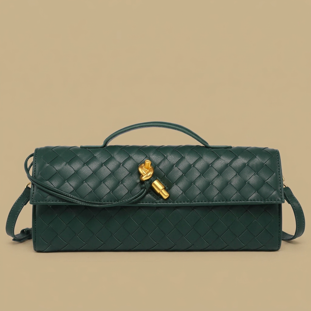 Pochette Rayo tressée en simili cuir