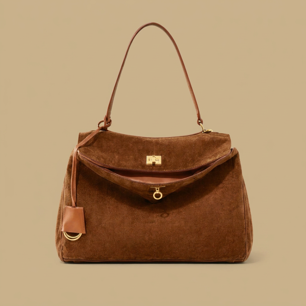 Sac porté épaule Karo en daim