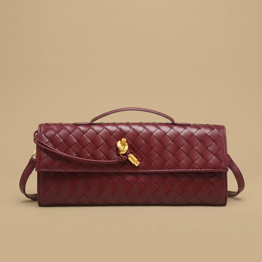 Pochette Rayo tressée en simili cuir