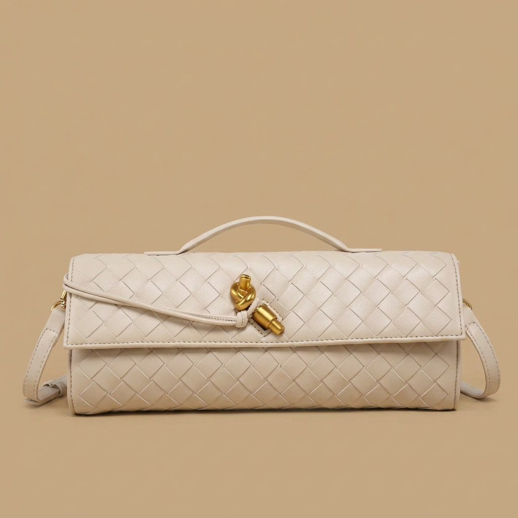 Pochette Rayo tressée en simili cuir