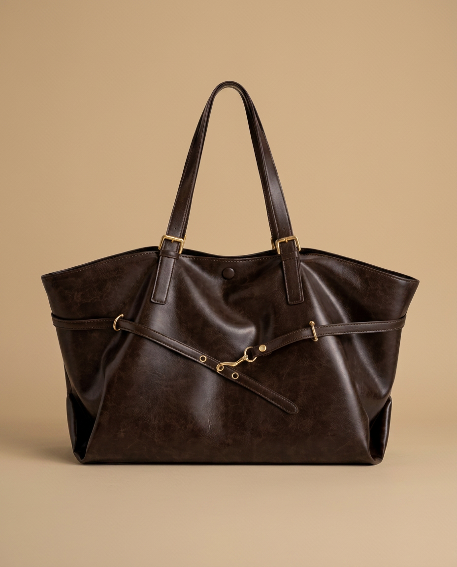 Sac cabas Soyu en cuir grand format