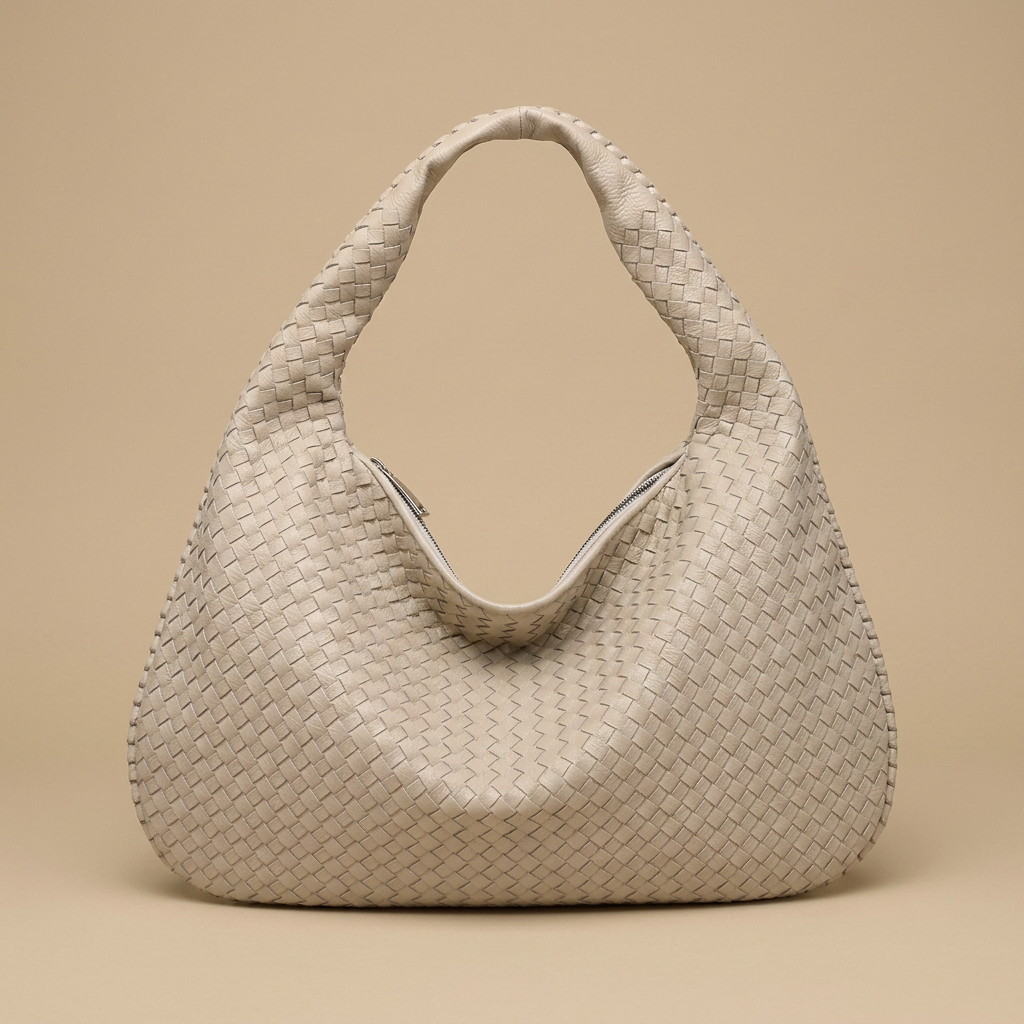 Sac hobo Luko tressé en simili cuir grand format