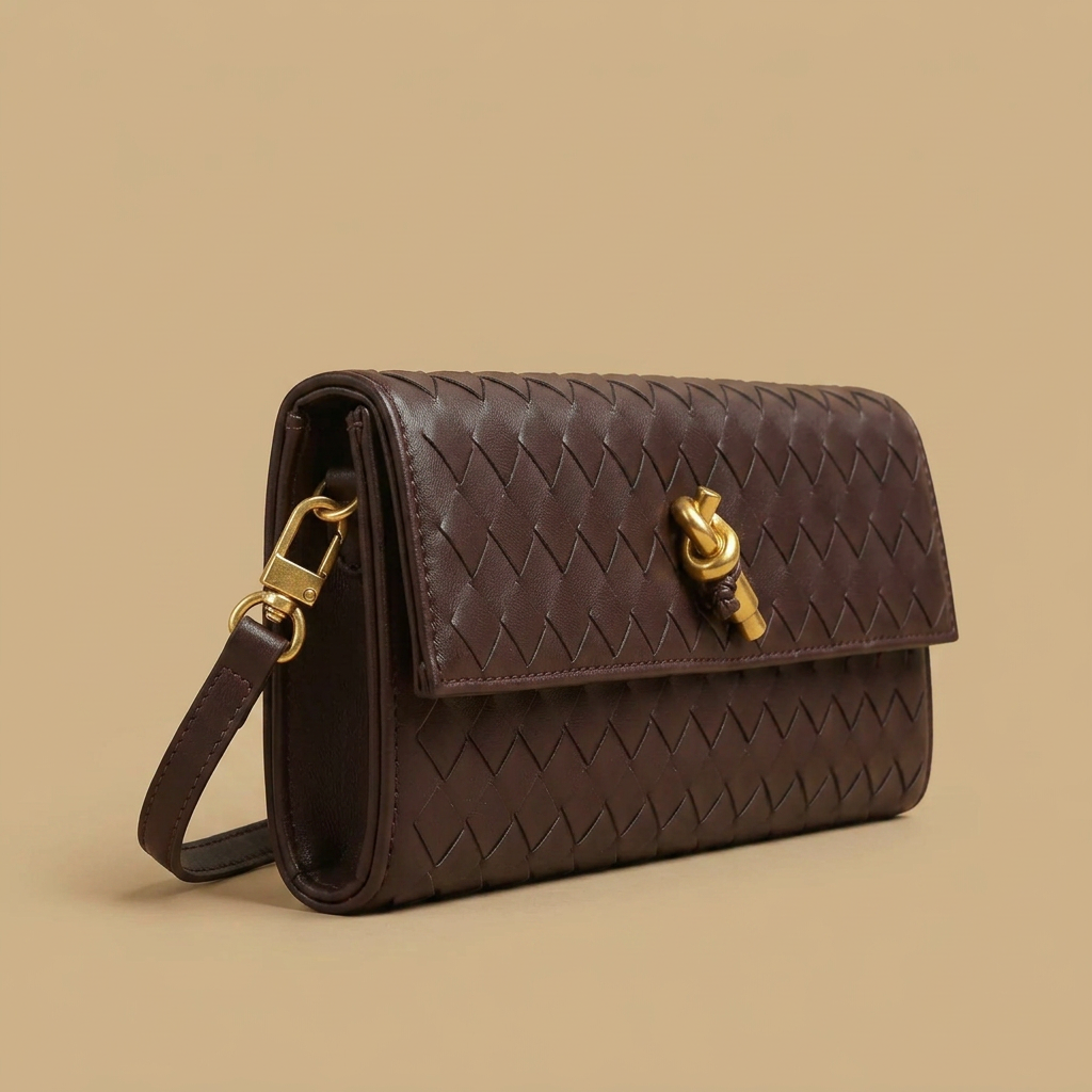Pochette Rayo tressée en simili cuir