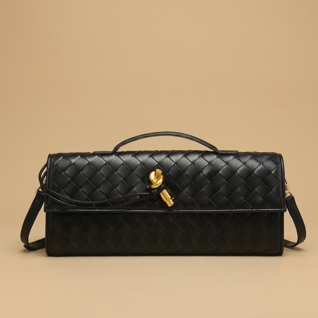 Pochette Rayo tressée en simili cuir