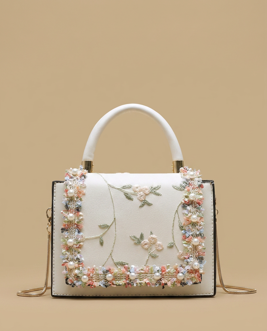 Sac bandoulière Nifu en dentelle florale