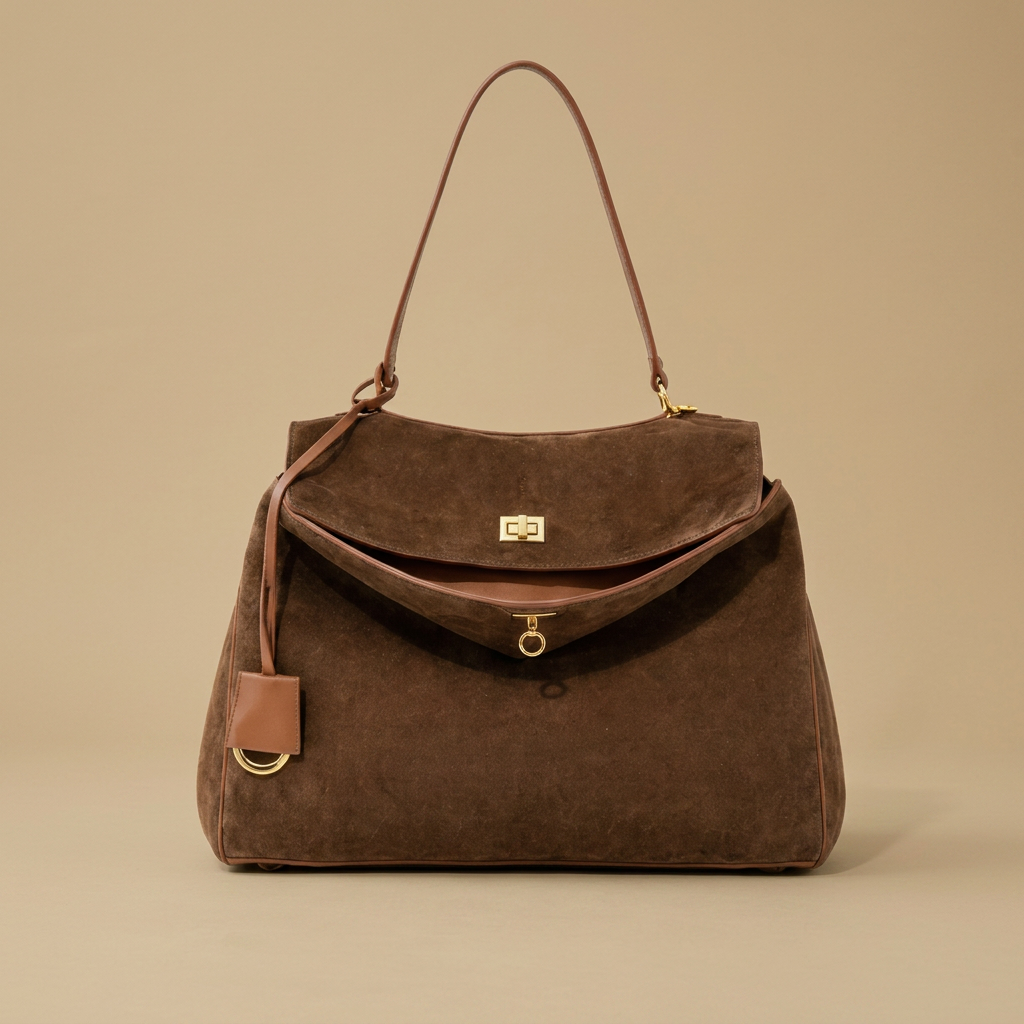 Sac porté épaule Karo en daim